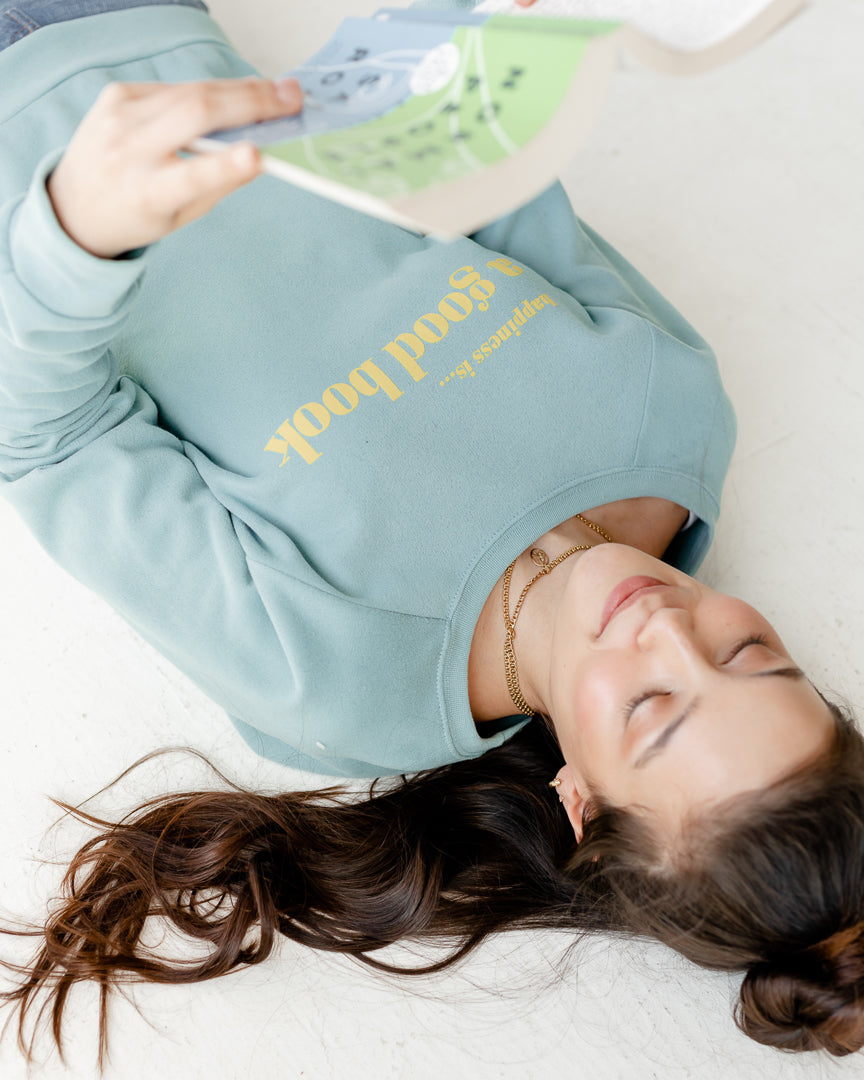 Women's Good Book Crew Sweatshirt, Teal