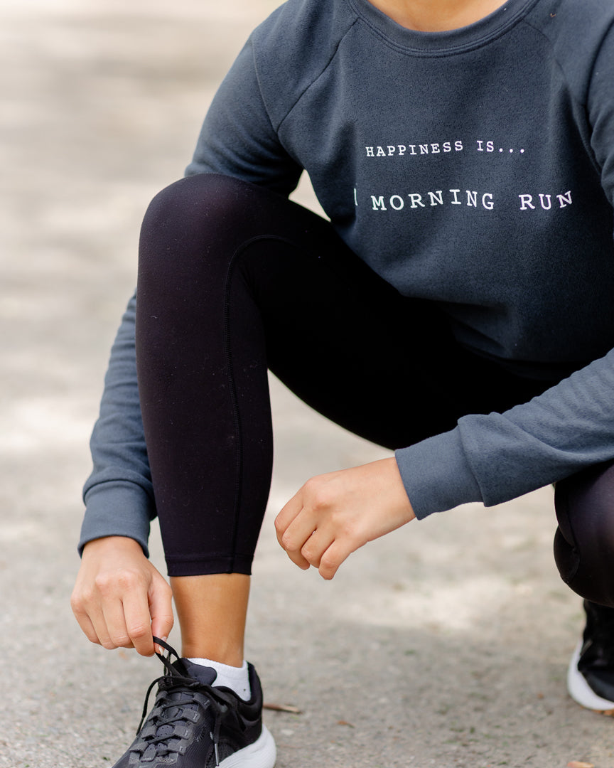 Women's Morning Run Crew Sweatshirt, True Navy