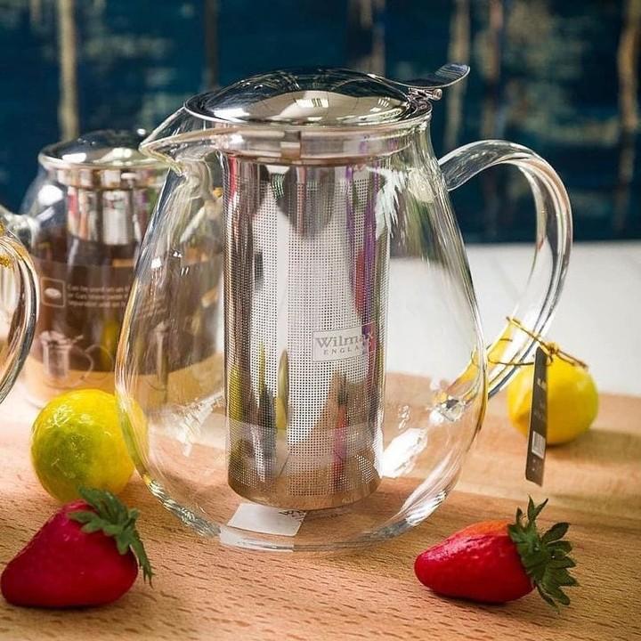 Wilmax Thermo Glass Tea Pot 20 Fl Oz | High temperature and shock resistant WL-888801/A