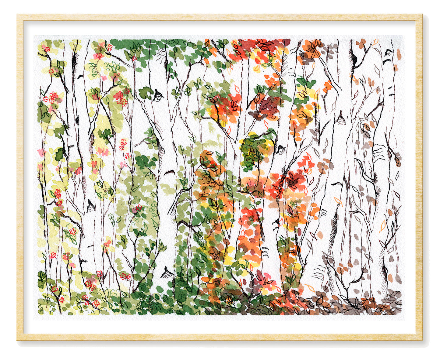 Birch Forest, Four Seasons - Print